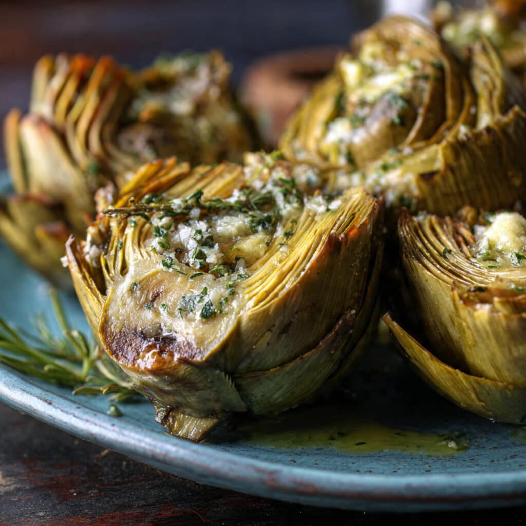 Roasted Artichokes with Garlic Butter