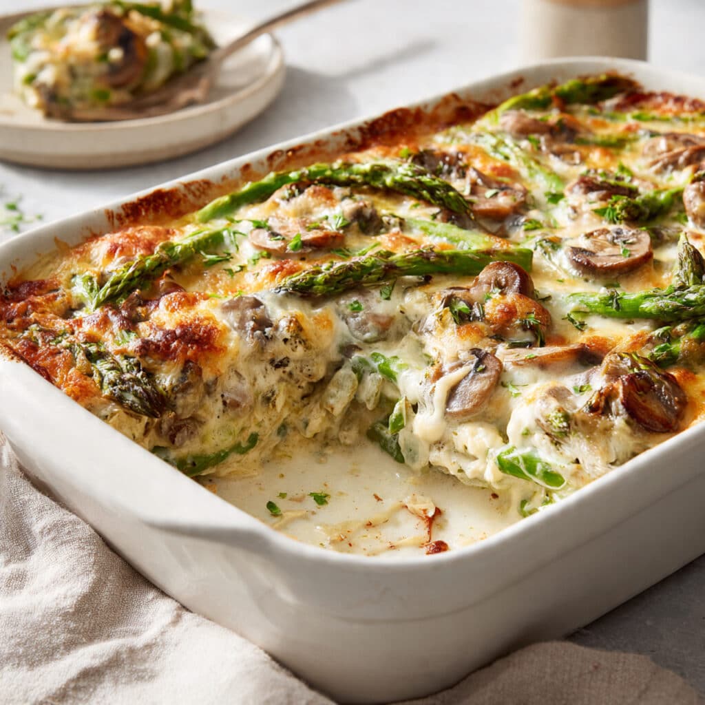 Asparagus and Mushroom Bake