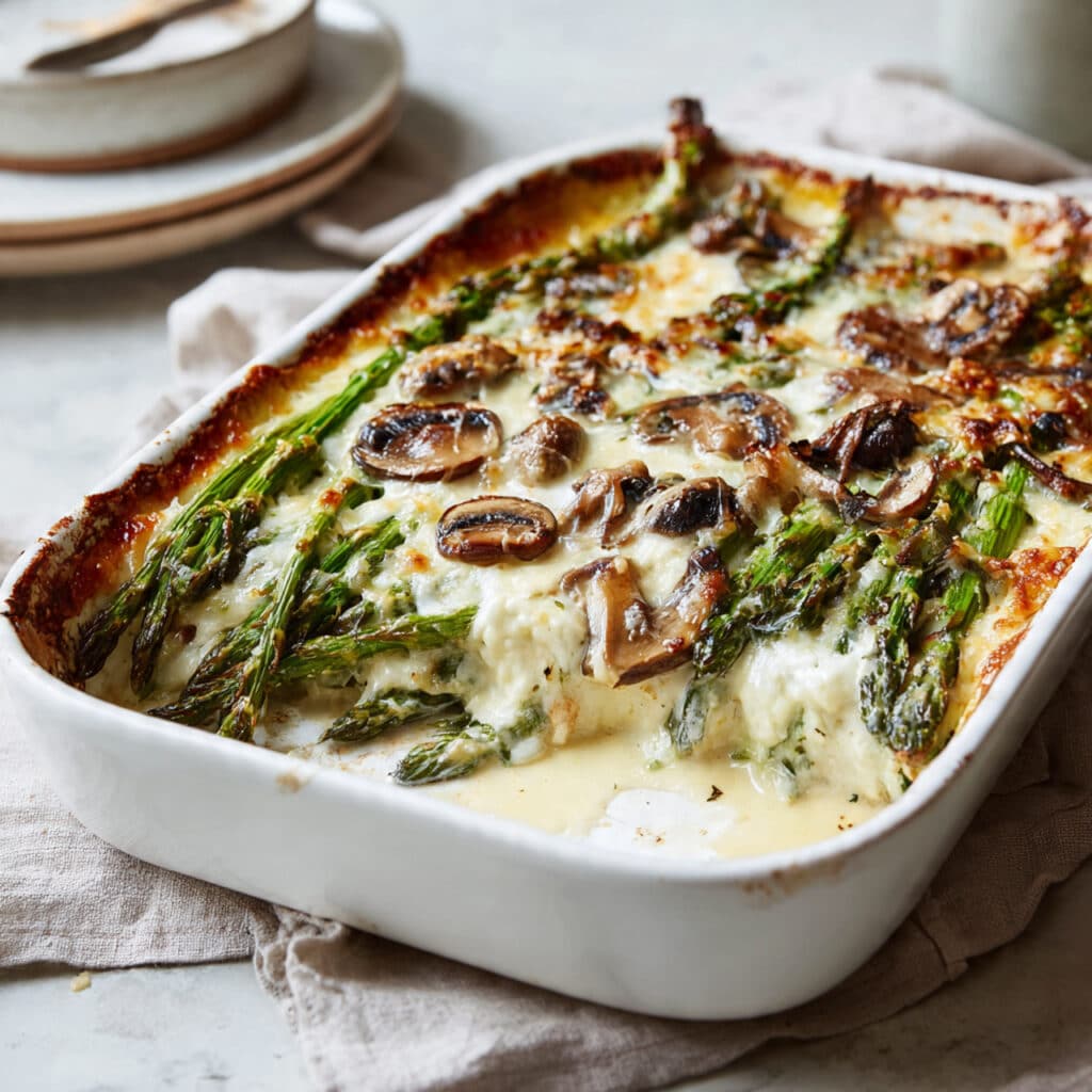 Asparagus and Mushroom Bake