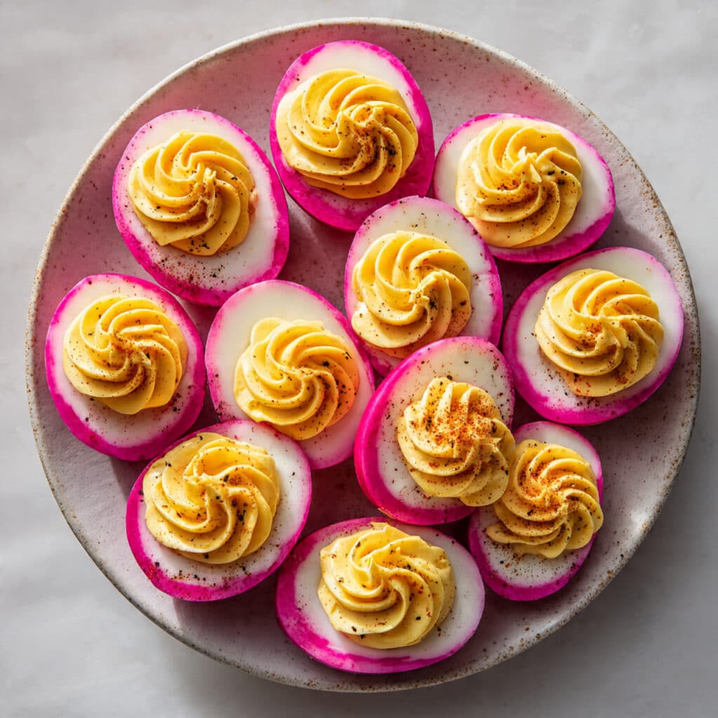 Pink Deviled Eggs