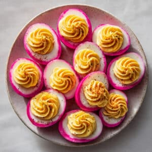 Pink Deviled Eggs
