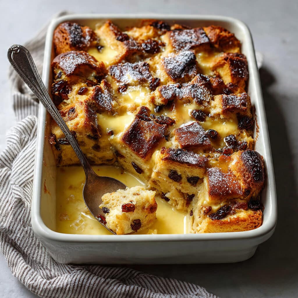 Hot Cross Bun Bread Butter Pudding