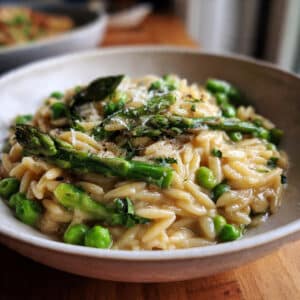 Orzo with Asparagus and Peas