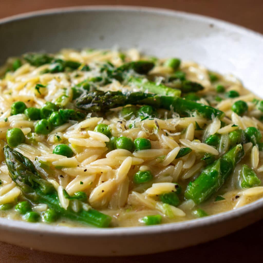 Orzo with Asparagus and Peas