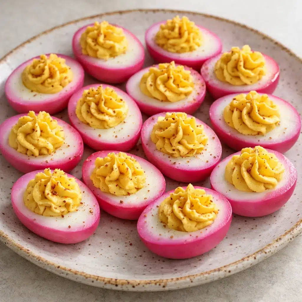 Pink Deviled Eggs