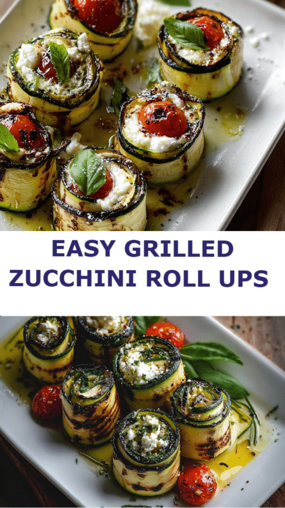 Grilled Zucchini Roll Ups with Lemon Ricotta