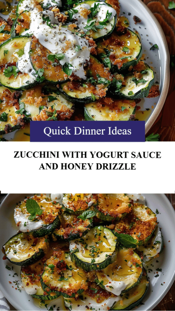 Zucchini with Yogurt Sauce and Honey Drizzle