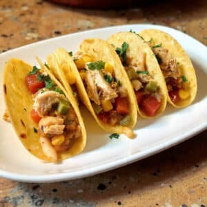 Corn Tortilla White Chicken Chili Tacos