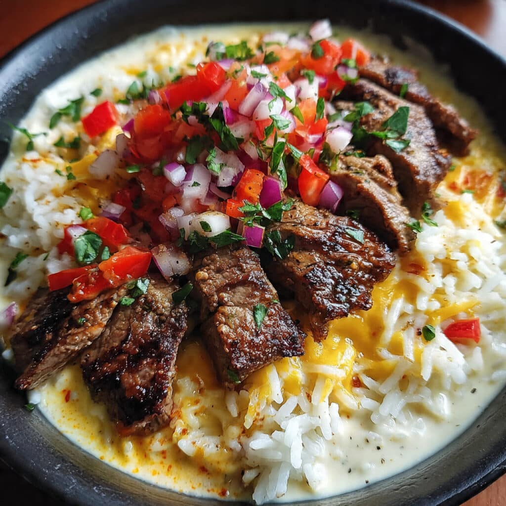 Steak Queso Rice
