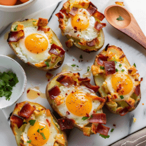 Twice Baked Loaded Breakfast Potatoes