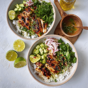 Honey Lime Chicken and Rice Bowls