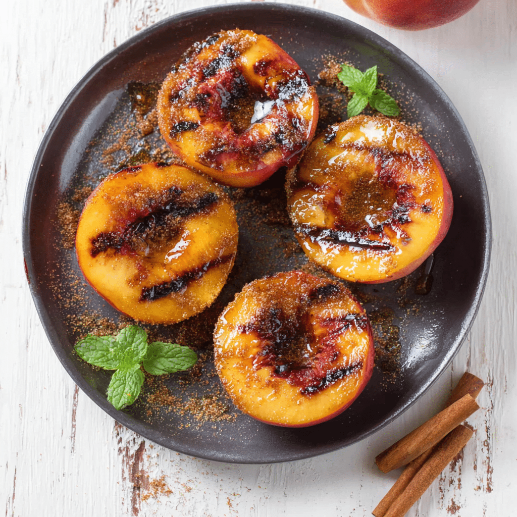 Grilled Peaches with Cinnamon and Brown Sugar