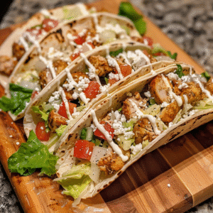 Smash Chicken Caesar Tacos