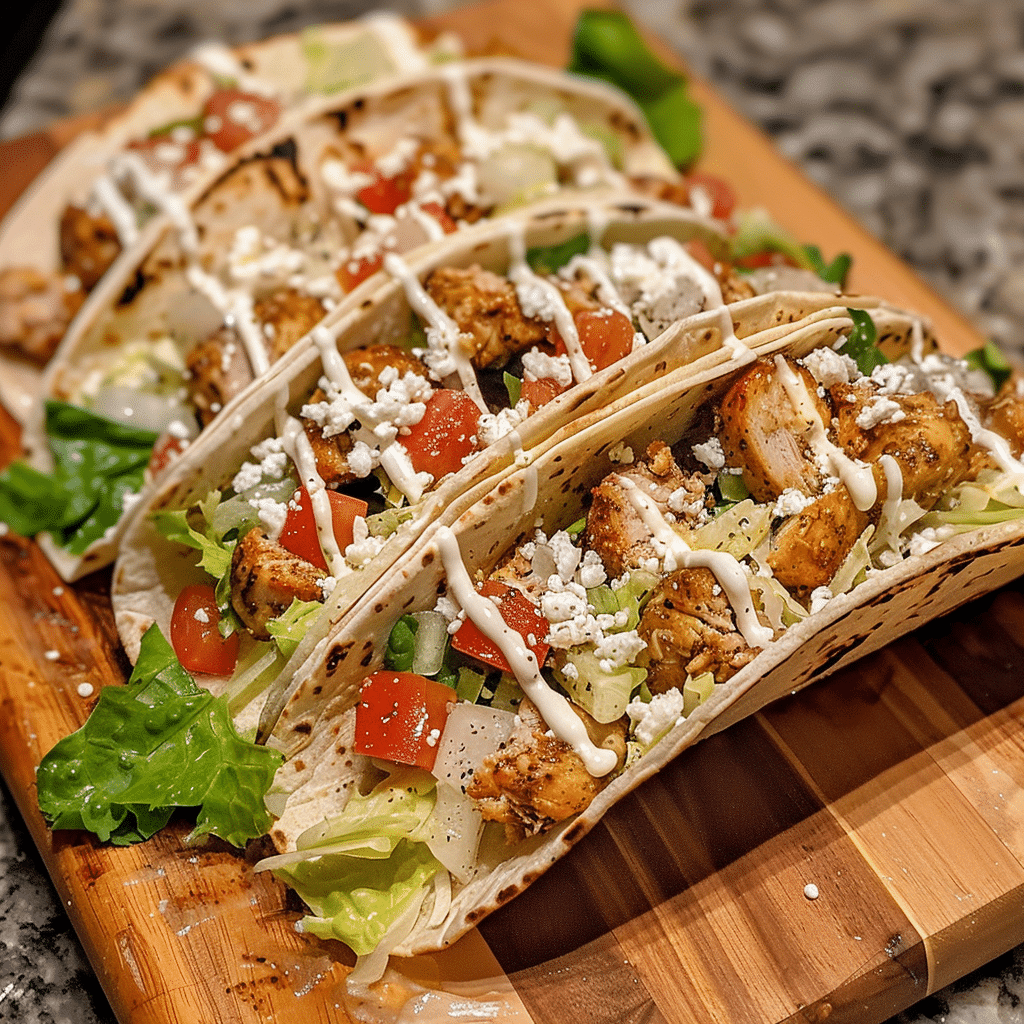 Smash Chicken Caesar Tacos