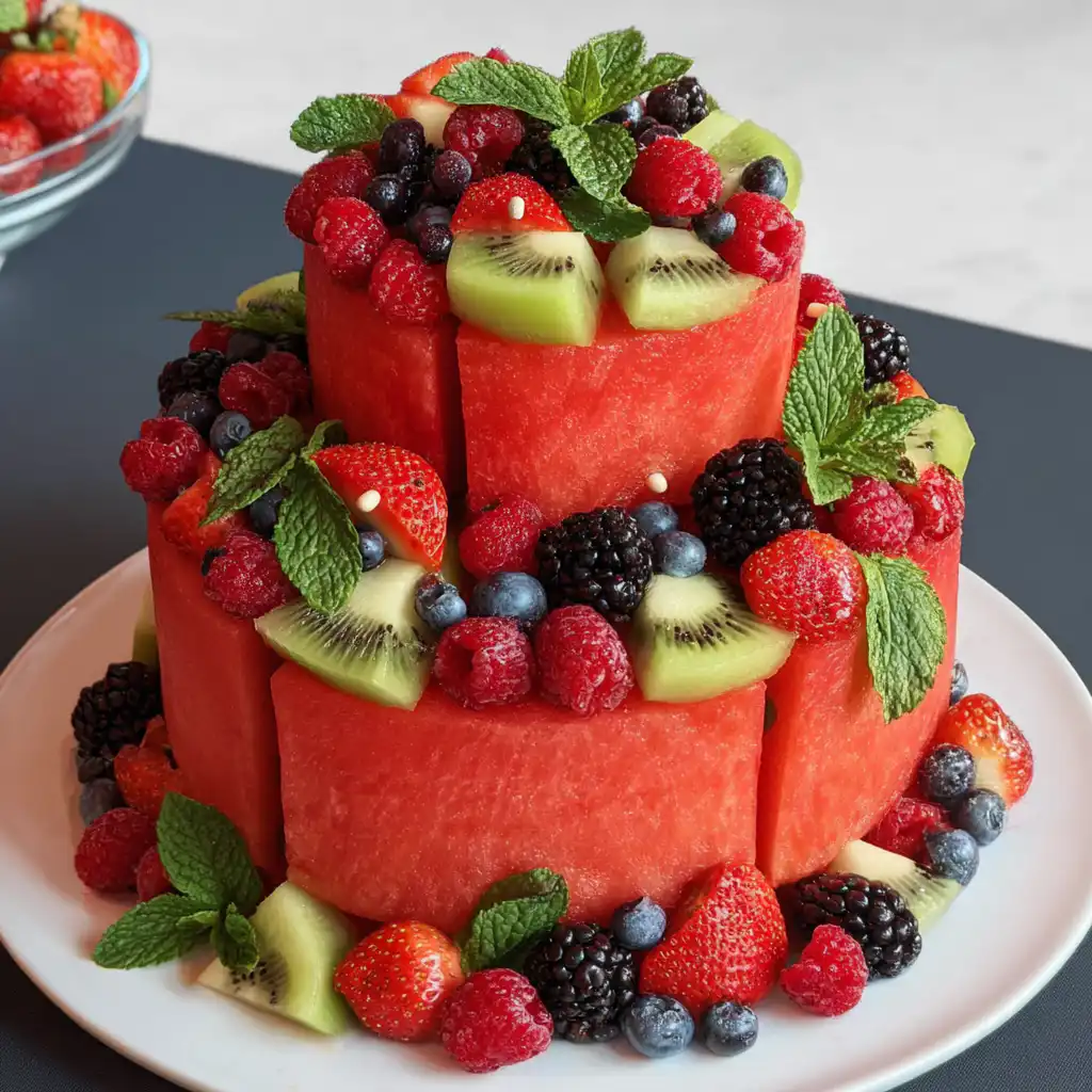 Watermelon Fruit Cake 6 Watermelon Fruit Cake: A Refreshingly Unique Dessert