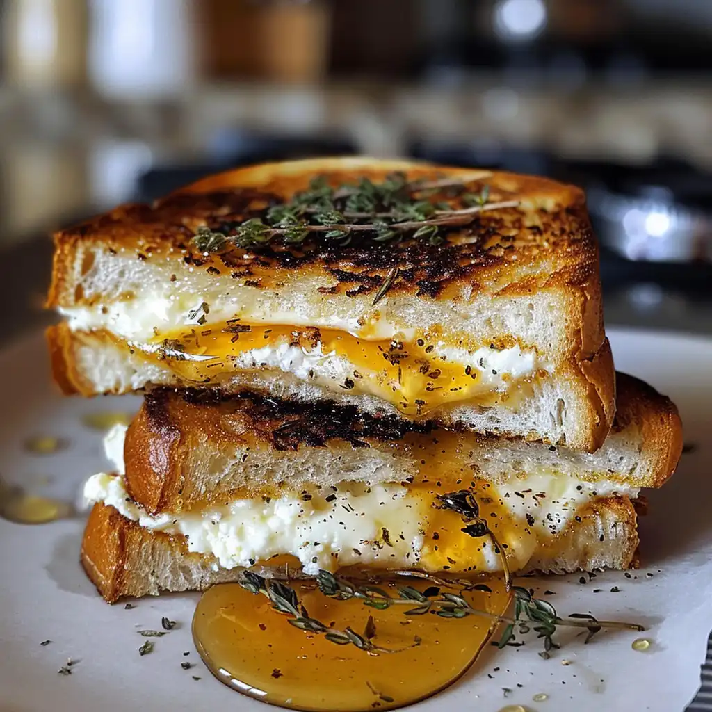 Goat Cheese Grilled Cheese with Honey