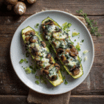 Zucchini Boats Stuffed with Spinach Mushroom Ricotta
