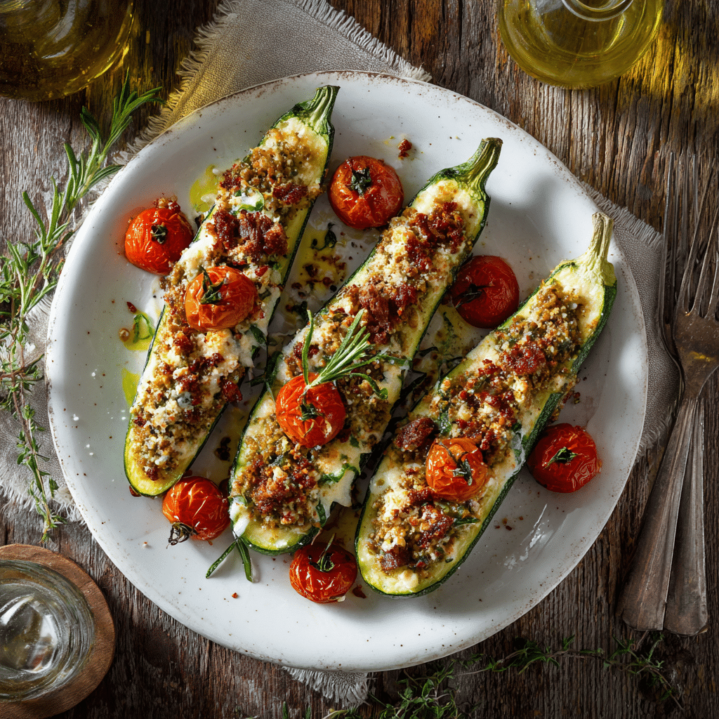 Mediterranean Stuffed Zucchini: A Flavorful Dish