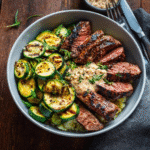 Grilled Steak Bowl With Zucchini - A Tasty Meal