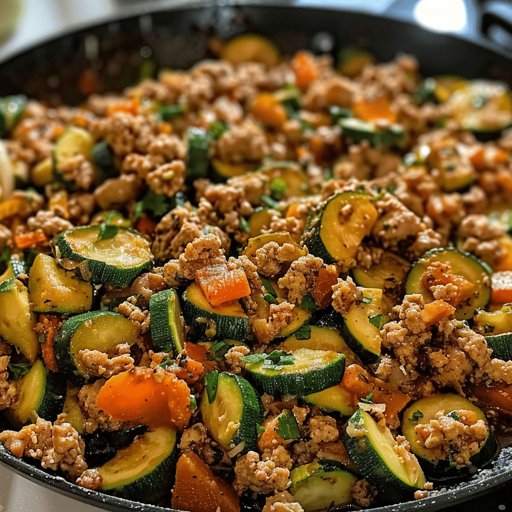 Ground turkey and zucchini skillet