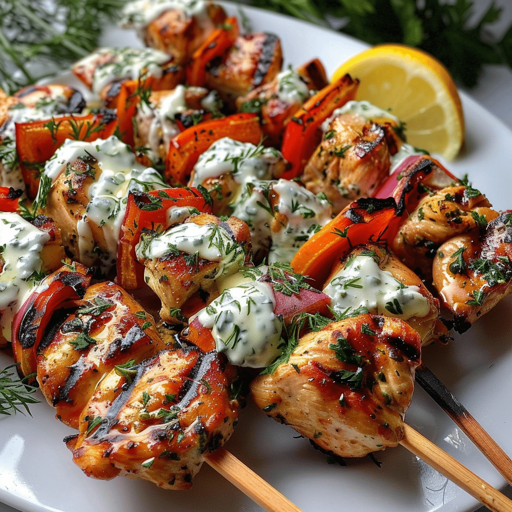 Greek Yogurt Marinated Chicken Skewers