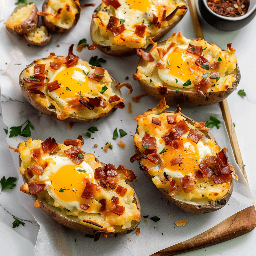 Twice Baked Loaded Breakfast Potatoes