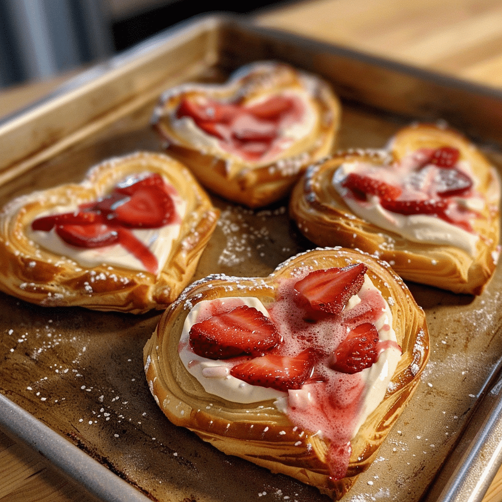 Strawberry Cream Cheese Heart Danishes