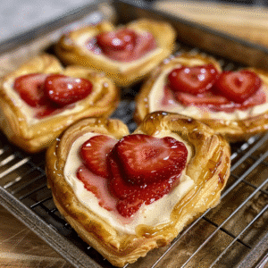 Strawberry Cream Cheese Heart Danishes