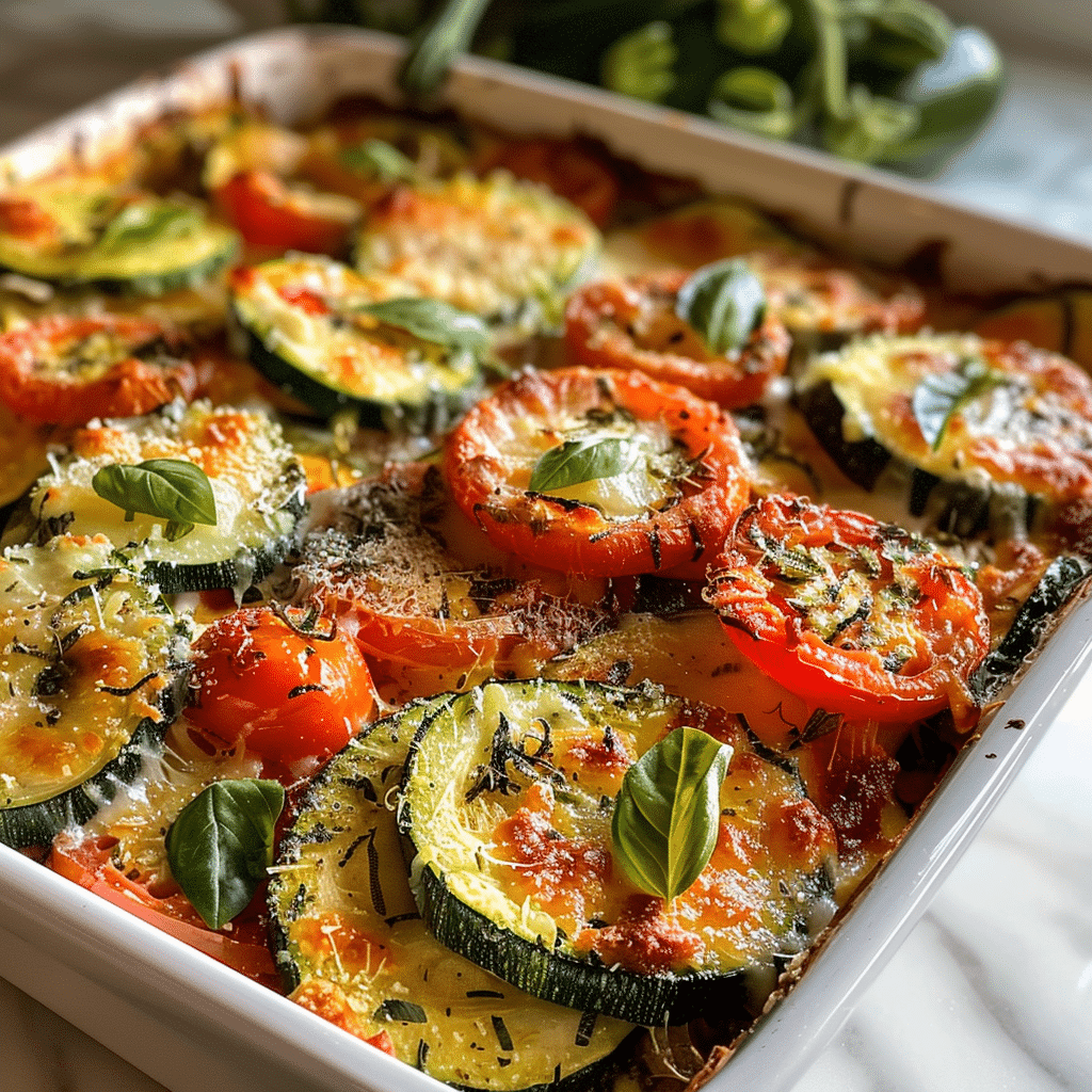 Parmesan Tomato Zucchini Bake