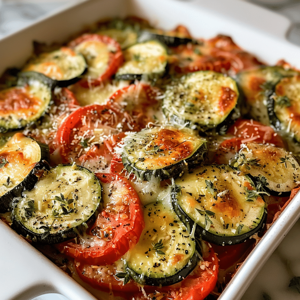 Parmesan Tomato Zucchini Bake