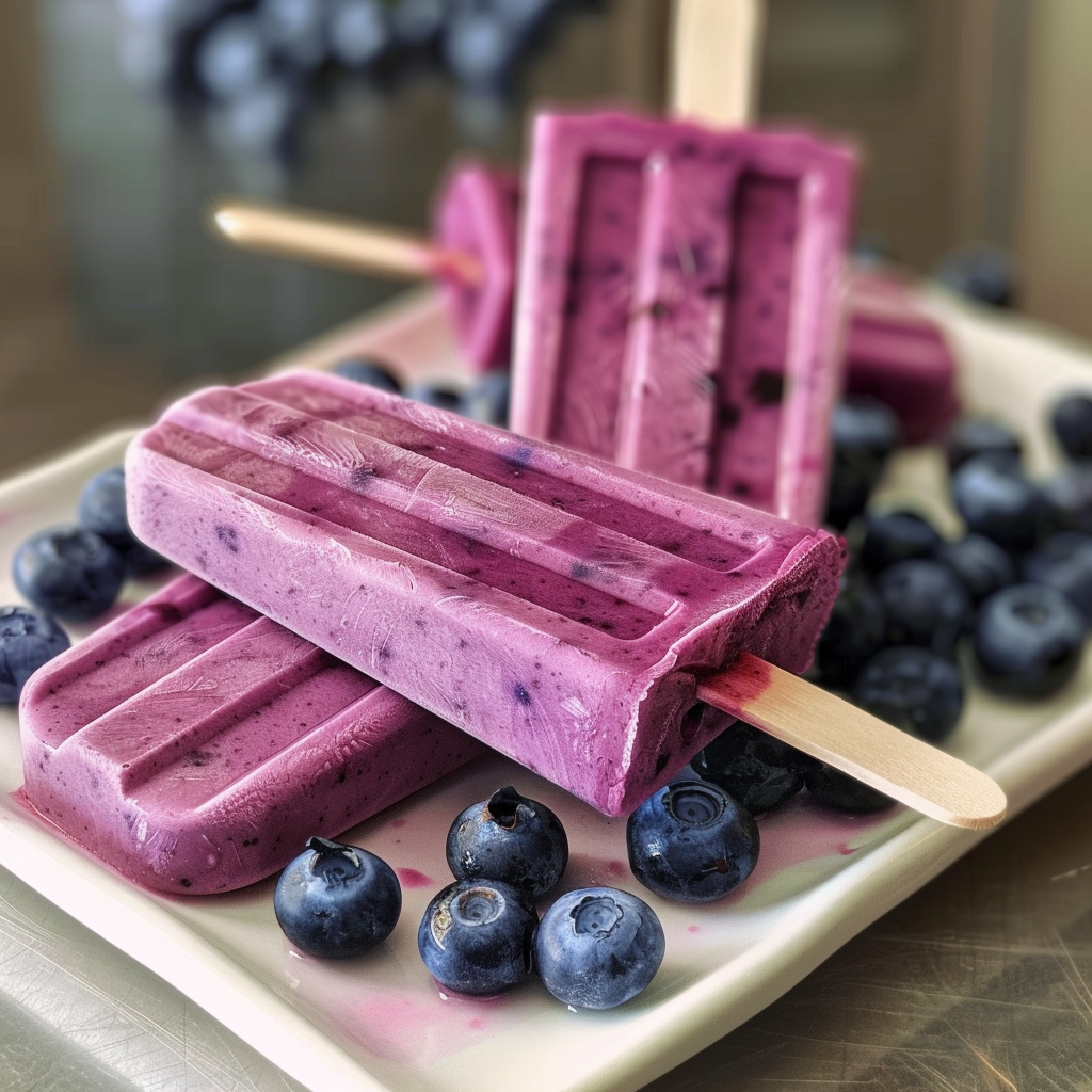 Blueberry Yogurt Popsicles