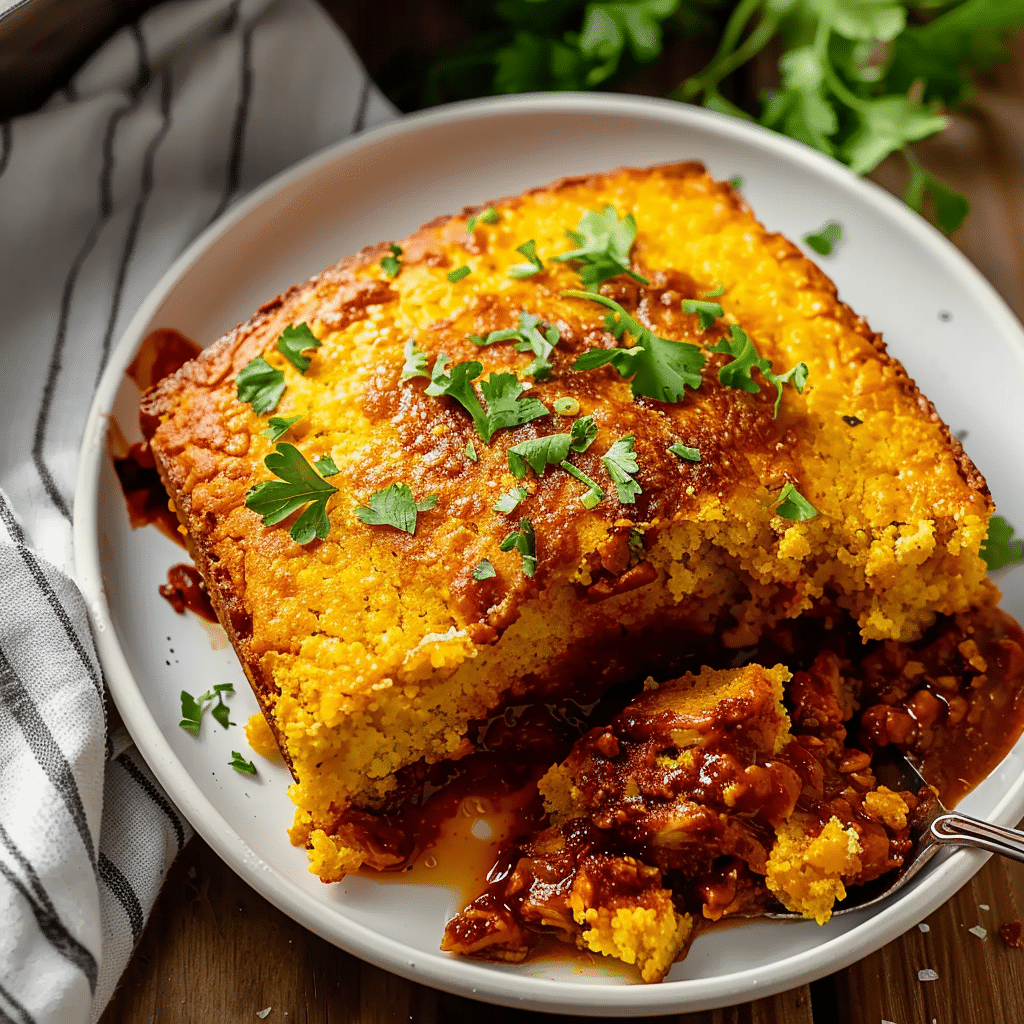 BBQ Chicken Cornbread Casserole