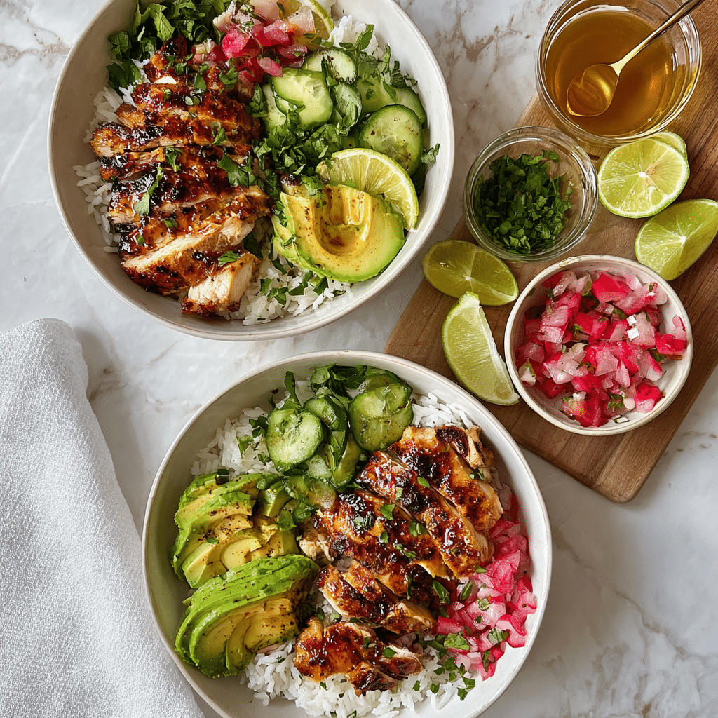 Honey Lime Chicken and Rice Bowls