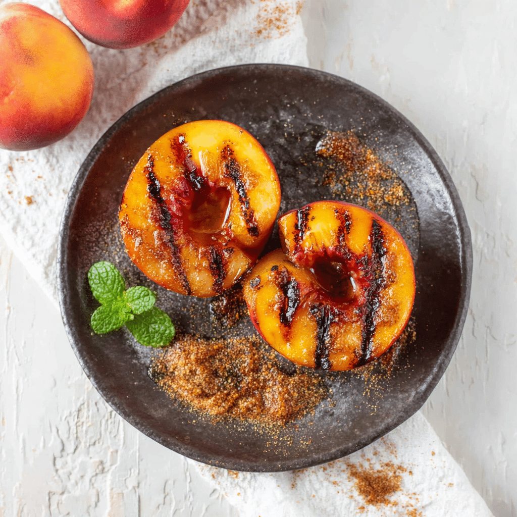 Grilled Peaches with Cinnamon and Brown Sugar