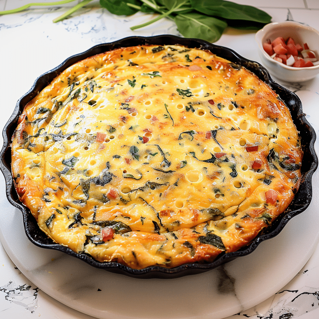 Cottage Cheese Spinach Crustless Quiche 