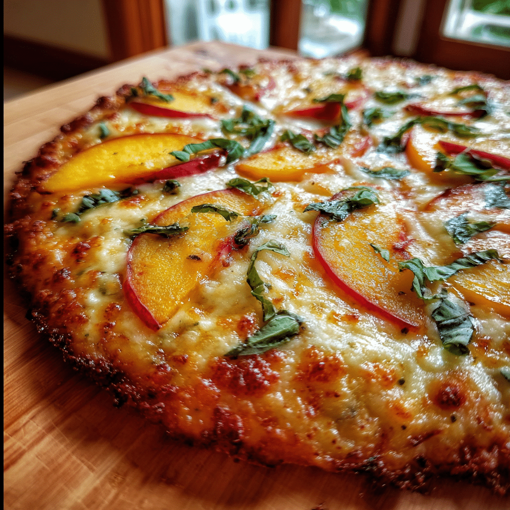 Peach Basil Pizza