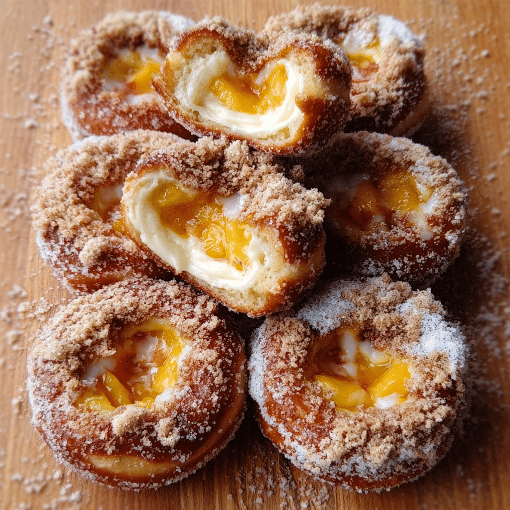 Peach Cobbler Cheesecake Donuts