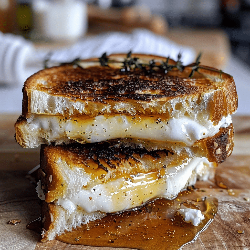 Goat Cheese Grilled Cheese with Honey