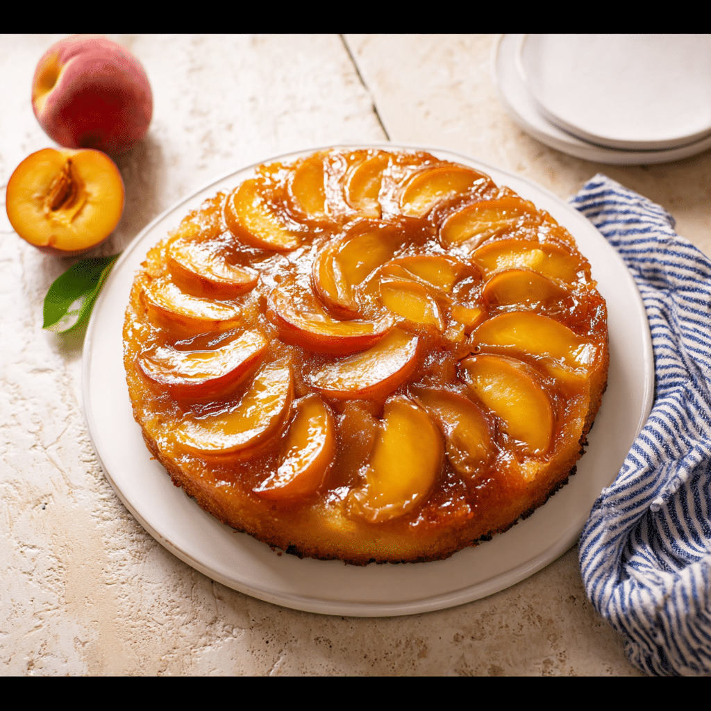 Peach upside down cake