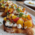 Peach Bruschetta with Whipped Ricotta