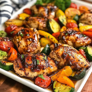 Balsamic Glazed Chicken and Veggies Sheet Pan Meal 9 Balsamic Glazed Chicken and Veggies Sheet Pan Meal