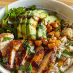 Honey Lime Chicken and Avocado Rice Bowl Recipe