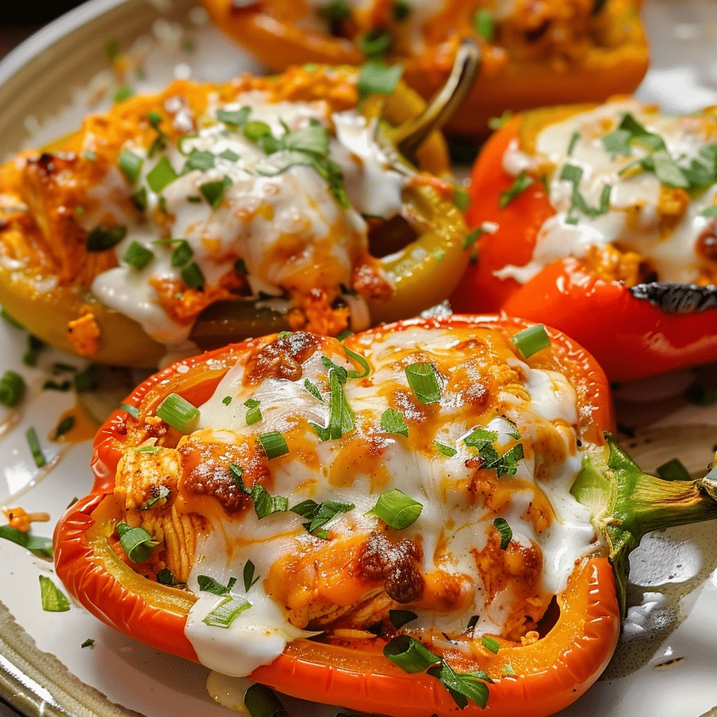 All Recipes 56 Buffalo Chicken Stuffed Peppers Recipe