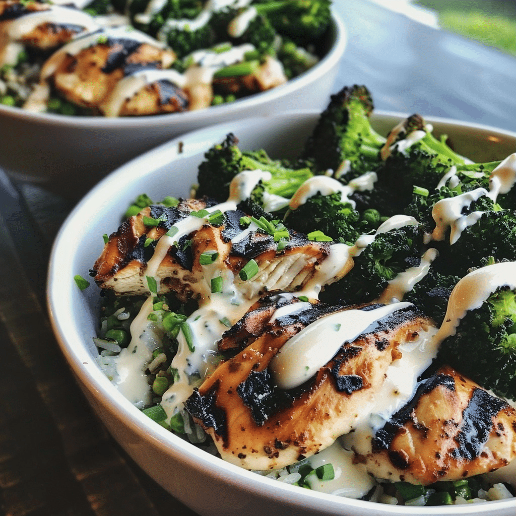 Grilled Chicken and Broccoli Bowls with Creamy Sauce 4 image 1784801914703