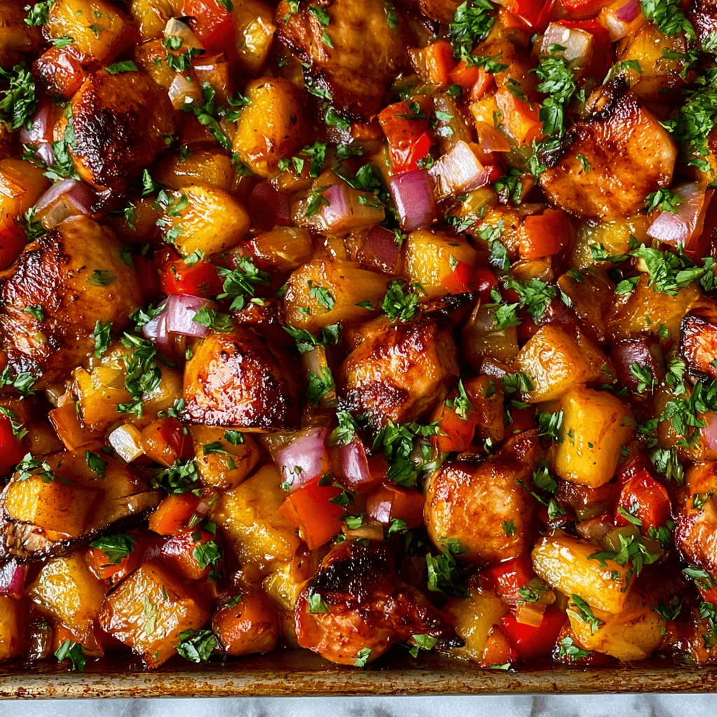 Sheet Pan Hawaiian Chicken Recipe 4 Sheet Pan Hawaiian Chicken