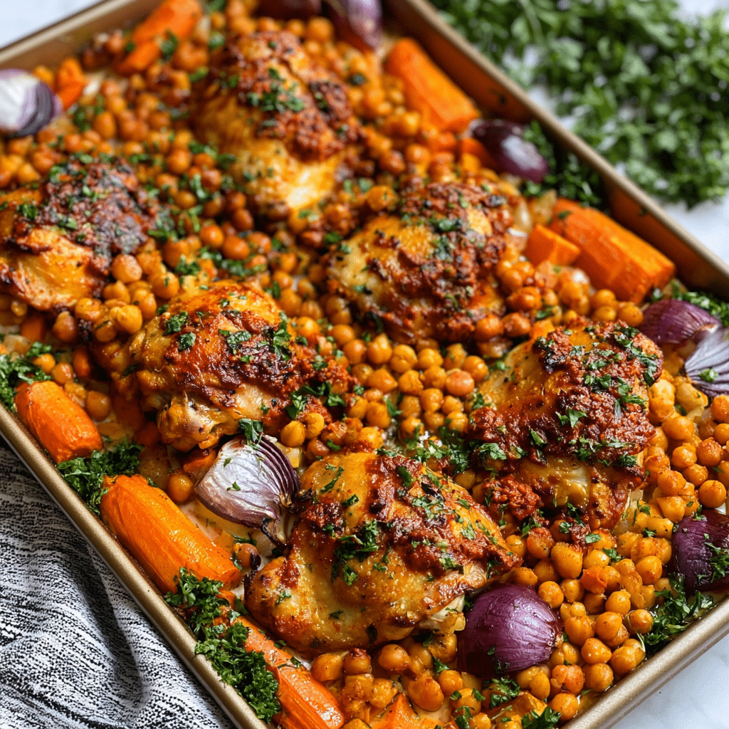 Harissa Sheet Pan Chicken and Veggies
