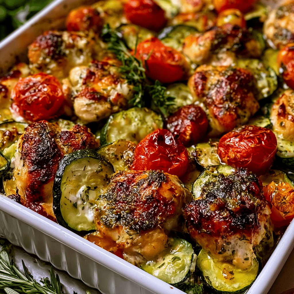 Sheet Pan Mediterranean Chicken and Zucchini