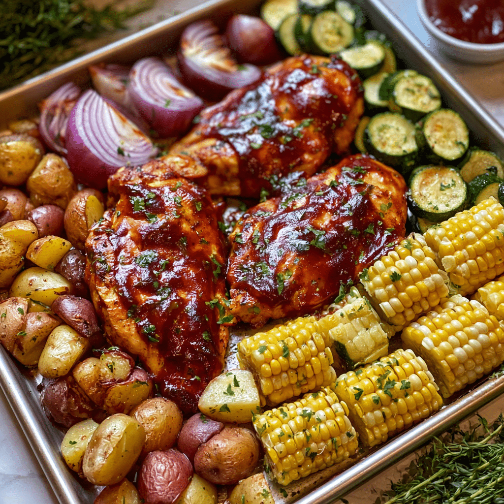 BBQ Chicken Sheet Pan Dinner 5 BBQ Chicken Sheet Pan