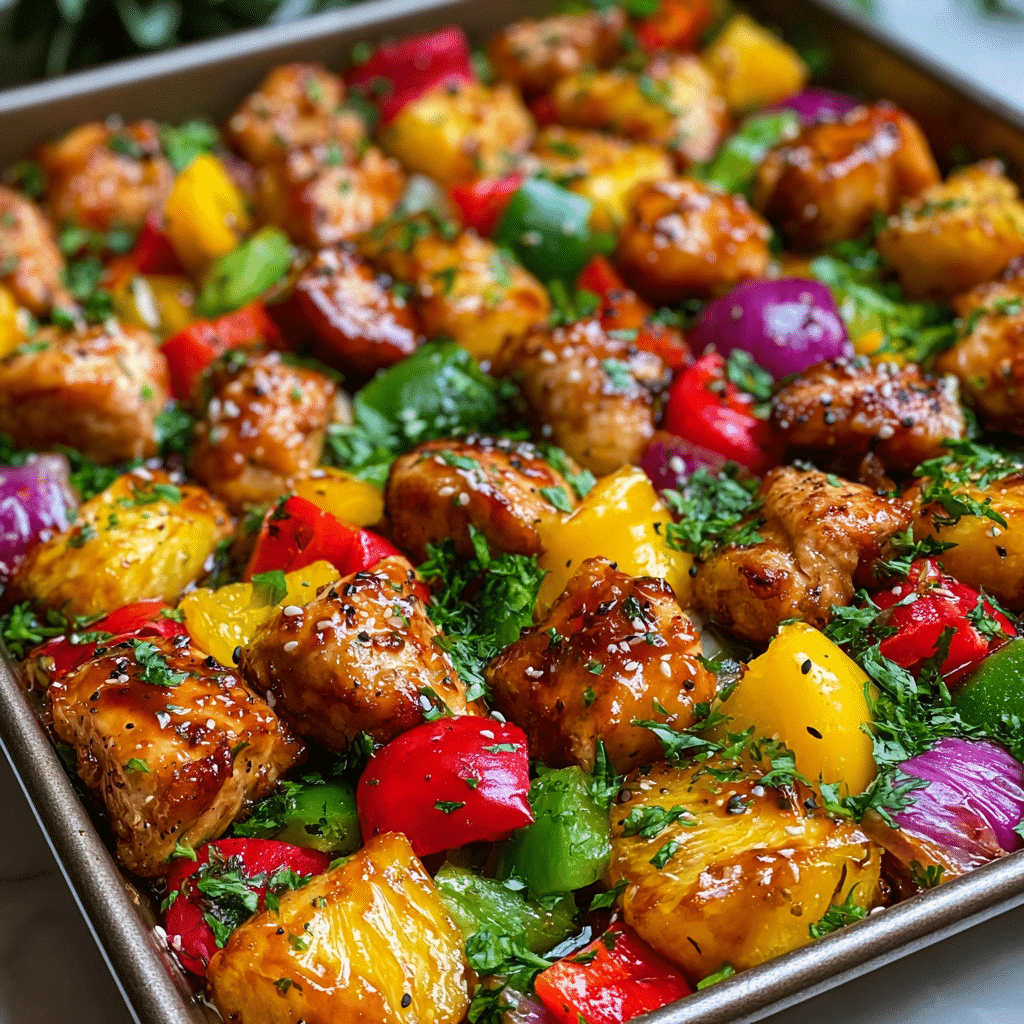 Home Page 6 Sheet Pan Teriyaki Chicken and Pineapple