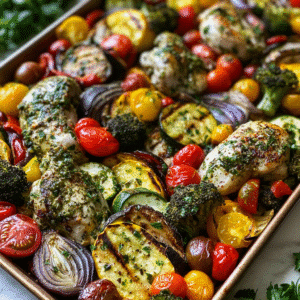 Sheet Pan Pesto Chicken and Veggies